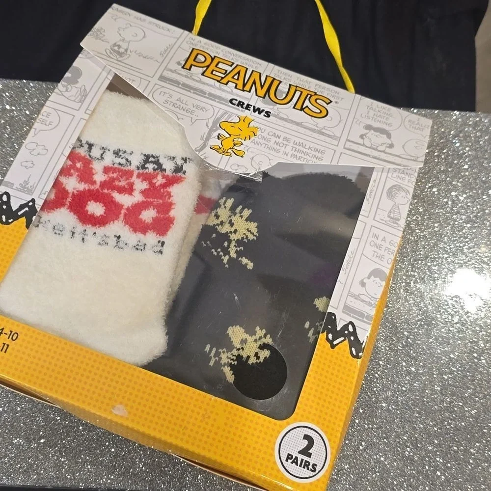 Peanuts You Say Lazy Dog &‎ Woodstock Boxed Crew Sock Set